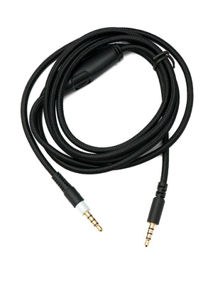 SYSTEM-S Audio replacement cable 150 cm AUX 3.5 mm jack braided black for Hyperx Cloud Mix Alpha