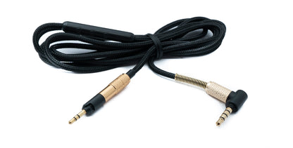 SYSTEM-S Audio replacement cable 150 cm AUX jack braided volume control kink protection for Sennheiser headphones HD598 HD5XX