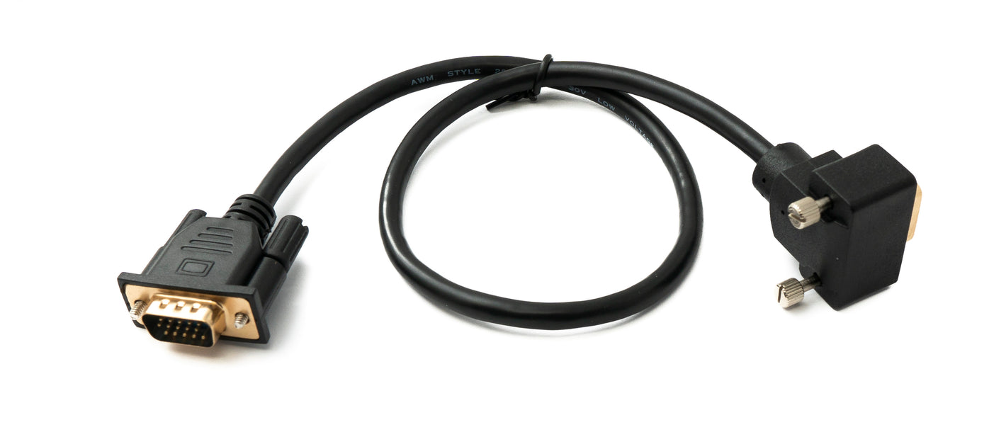 SYSTEM-S D Sub15 Kabel 50 cm HD VGA 15 Pin Stecker zu Stecker DB15 Winkel Down Angled