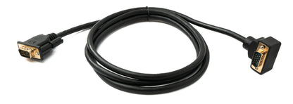 SYSTEM-S D Sub15 Kabel 150 cm HD VGA 15 Pin Stecker zu Stecker DB15 Winkel Down Angled