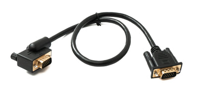 SYSTEM-S D Sub15 Kabel 50 cm HD VGA 15 Pin Stecker zu Stecker DB15 Winkel Right Angled