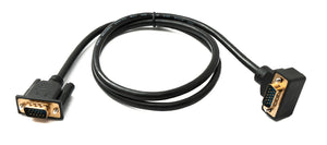 SYSTEM-S D Sub15 Kabel 100 cm HD VGA 15 Pin Stecker zu Stecker DB15 Winkel Up Angled