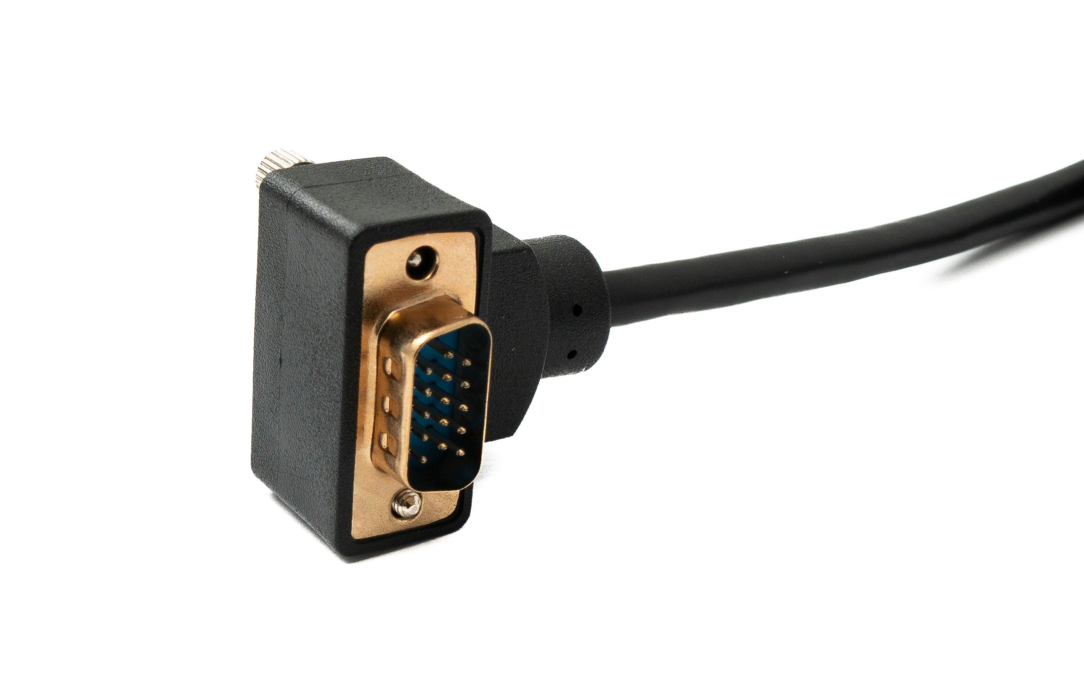 Câble VGA HD D-Sub15 Mâle Vers Mâle 150 Cm - Connecteur Coudé - Pour écran, Projecteur, Vieux PC - 2