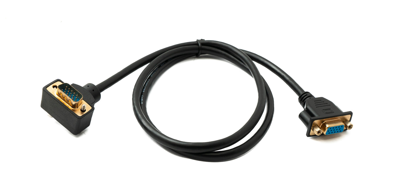 SYSTEM-S D Sub15 Kabel 100 cm HD VGA 15 Pin Stecker zu Buchse DB15 Winkel Down Angled Adapter