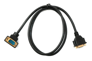 SYSTEM-S D Sub15 Kabel 100 cm HD VGA 15 Pin Stecker zu Buchse DB15 Winkel Down Angled Adapter