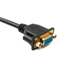 SYSTEM-S D Sub15 cable 150 cm HD VGA 15 pin male to female DB15 angled down angled