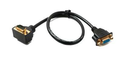 SYSTEM-S D Sub15 Kabel 50 cm HD VGA 15 Pin Stecker zu Buchse DB15 Winkel Down Angled