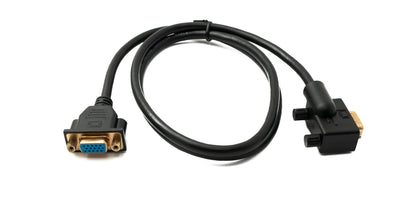 SYSTEM-S D Sub15 Kabel 100 cm HD VGA 15 Pin Stecker zu Buchse DB15 Winkel Left Angled Adapter