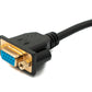 SYSTEM-S D Sub15 cable 100 cm HD VGA 15 pin male to female DB15 angled left angled