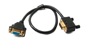 SYSTEM-S D Sub15 Kabel 50 cm HD VGA 15 Pin Stecker zu Buchse DB15 Winkel Left Angled