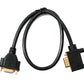 SYSTEM-S D Sub15 Kabel 50 cm HD VGA 15 Pin Stecker zu Buchse DB15 Winkel Left Angled