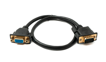 SYSTEM-S D Sub15 Kabel 50 cm HD VGA 15 Pin Stecker zu Buchse DB15