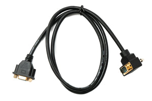 SYSTEM-S D Sub15 Kabel 100 cm HD VGA 15 Pin Stecker zu Buchse DB15 Winkel Up Angled Adapter