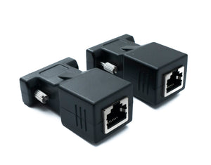 SYSTEM-S Ethernet VGA over IP Konverter VGA Stecker & Buchse zu LAN RJ45 Buchse 20m Reichweite