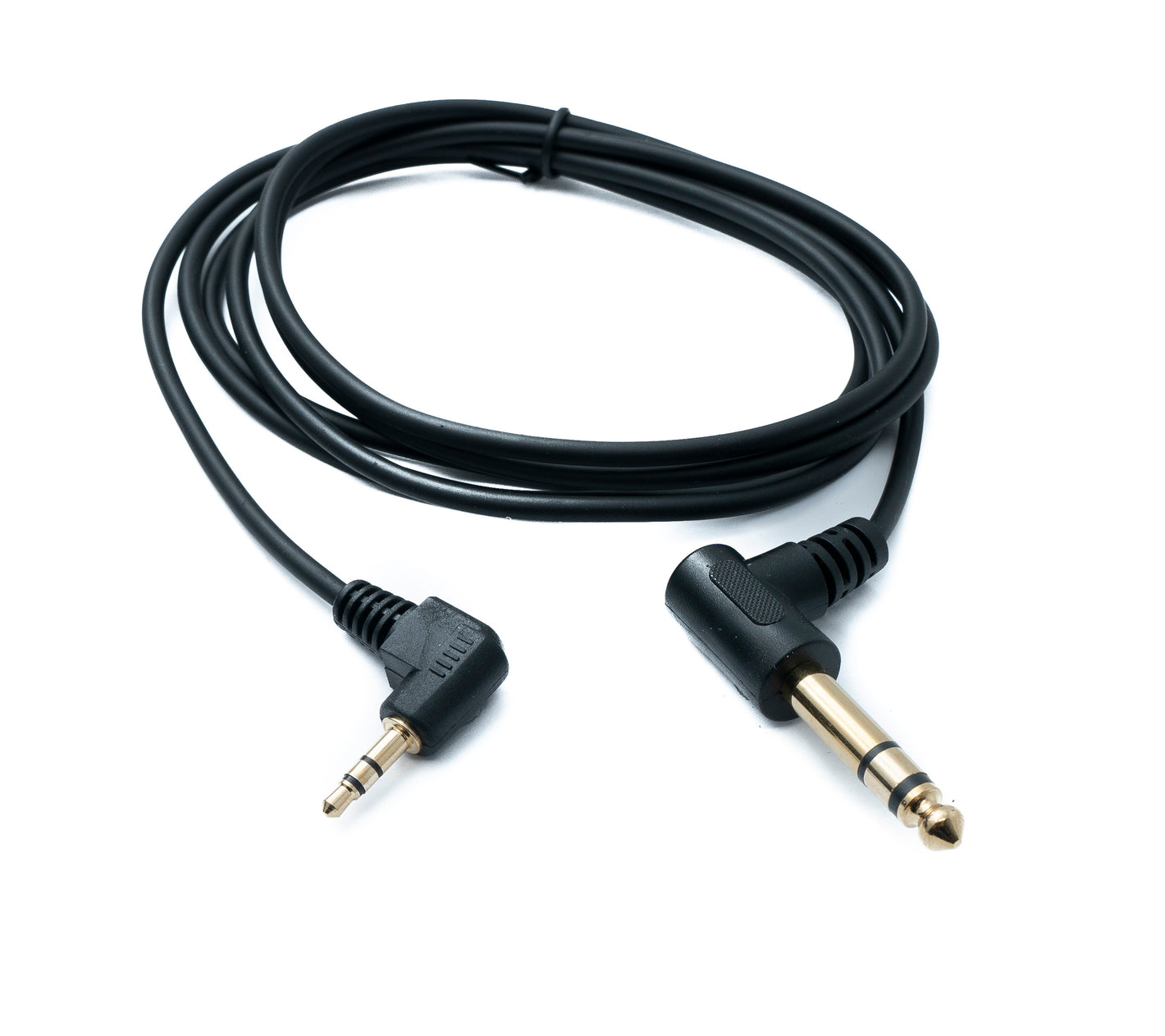 SYSTEM-S Audio Kabel 180 cm Stereo TRS 6.35 mm Klinke Stecker zu 3,5 mm Stecker Winkel