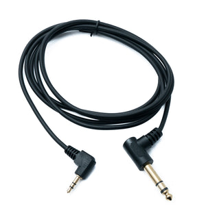 SYSTEM-S Audio Kabel 180 cm Stereo TRS 6.35 mm Klinke Stecker zu 3,5 mm Stecker Winkel