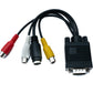 SYSTEM-S 2 in 1 VGA Kabel 20 cm Stecker zu S-Video Buchse & Cinch 3 RCA Composite Buchse