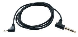 SYSTEM-S Audio Kabel 180 cm Mono TS 6.35 mm Klinke Stecker zu 3,5 mm Stecker Winkel