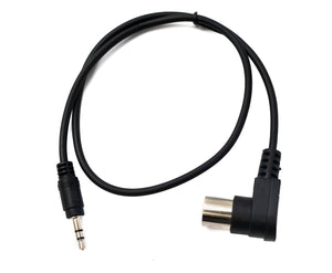 SYSTEM-S MIDI Kabel 50 cm Din 5 Pin Stecker zu 3,5 mm Klinke Stecker AUX Winkel
