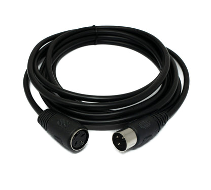 SYSTEM-S S-Video Kabel 3 m Din 3 Pin Stecker zu Buchse in Schwarz