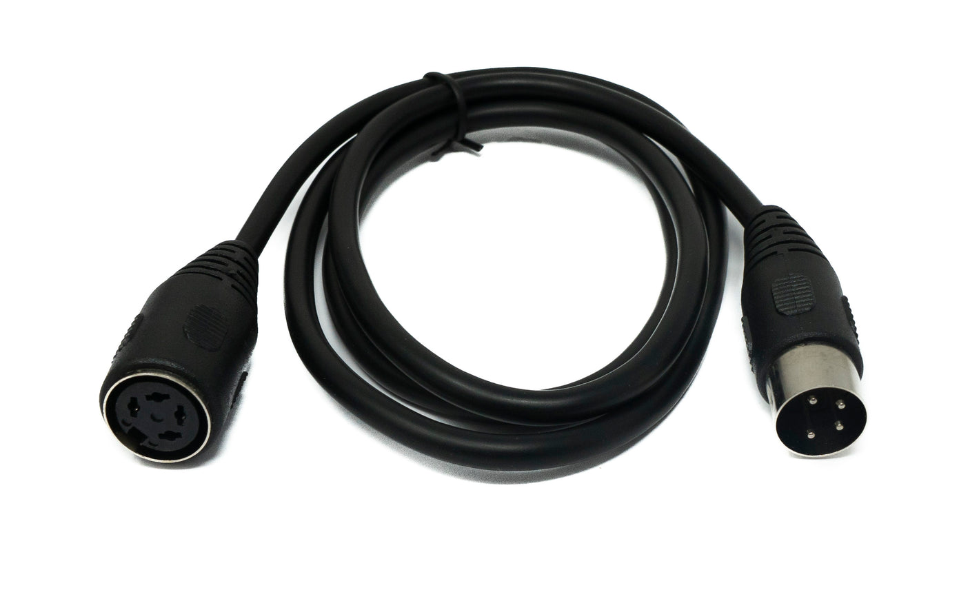 SYSTEM-S S-Video Kabel 100 cm Din 4 Pin Stecker zu Buchse in Schwarz