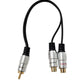 SYSTEM-S Y Cinch RCA Kabel 25 cm 1 polig Stecker zu 2x Buchse Audio in Schwarz