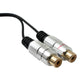 SYSTEM-S Y Cinch RCA Kabel 25 cm 1 polig Stecker zu 2x Buchse Audio in Schwarz