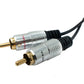 SYSTEM-S Y Cinch RCA Kabel 25 cm 1 polig Buchse zu 2x Stecker Audio in Schwarz