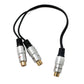 SYSTEM-S Y Cinch RCA Kabel 25 cm 1 polig Buchse zu 2x Buchse Audio in Schwarz