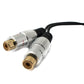 SYSTEM-S Y Cinch RCA Kabel 25 cm 1 polig Buchse zu 2x Buchse Audio in Schwarz