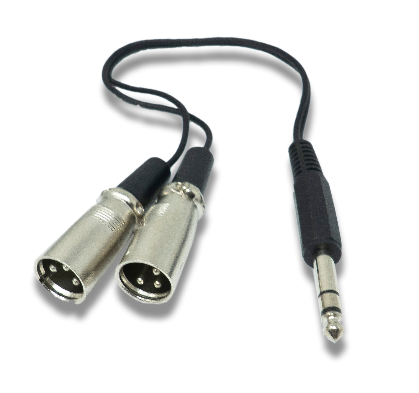 SYSTEM-S Audio Y Kabel 30 cm AUX 6,35 mm TRS Stecker zu 2x XLR 3 polig Stecker