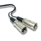 SYSTEM-S Audio Y Kabel 30 cm AUX 6,35 mm TRS Stecker zu 2x XLR 3 polig Stecker