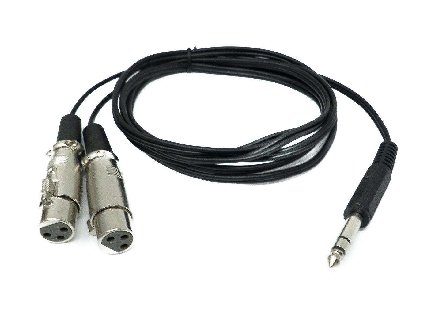 SYSTEM-S Audio Y Kabel 180 cm AUX 6,35 mm TRS Stecker zu 2x XLR 3 polig Buchse