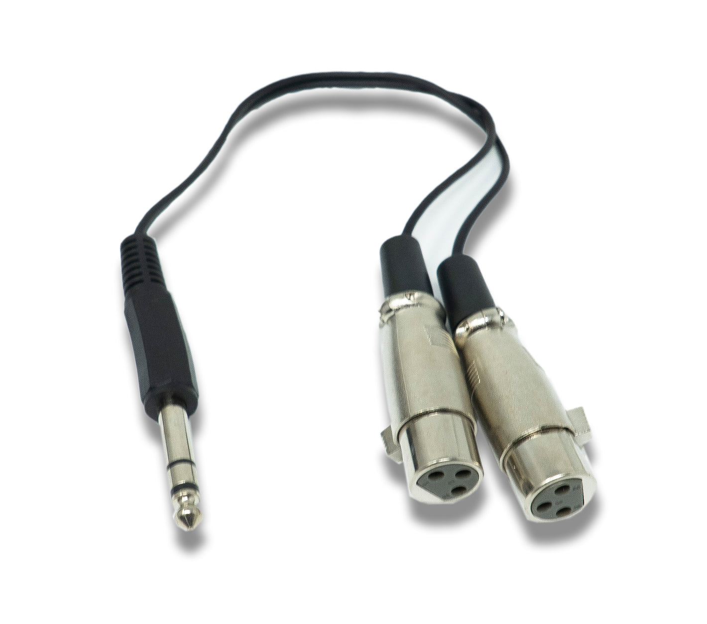 SYSTEM-S Audio Y Kabel 30 cm AUX 6,35 mm TRS Stecker zu 2x XLR 3 polig Buchse