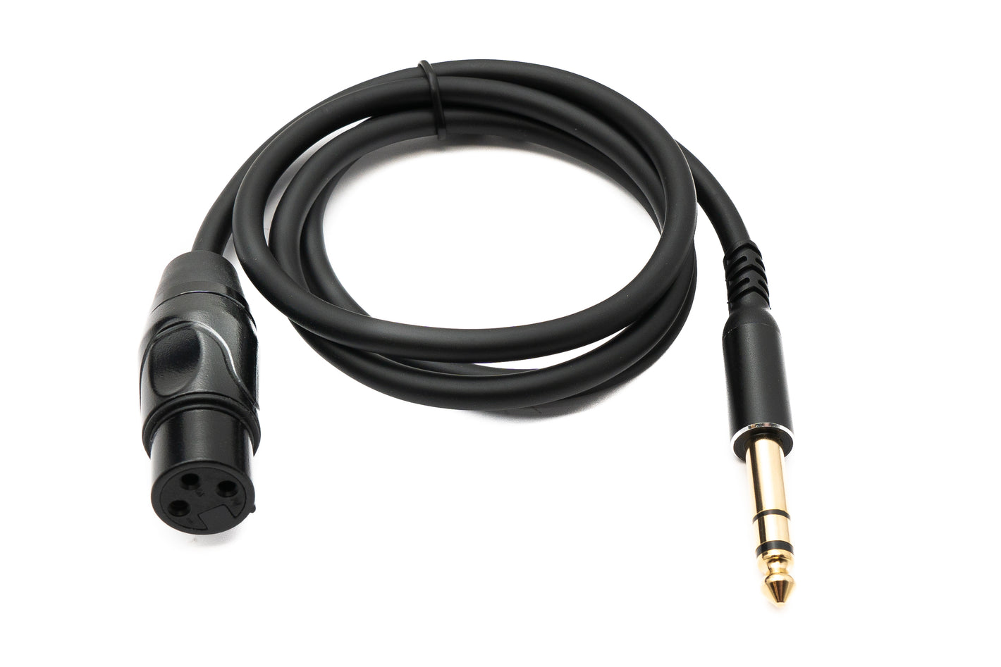 SYSTEM-S Audio Kabel 100 cm 6.35 mm Klinke Stecker zu XLR 3 Pin Buchse Adapter in Schwarz