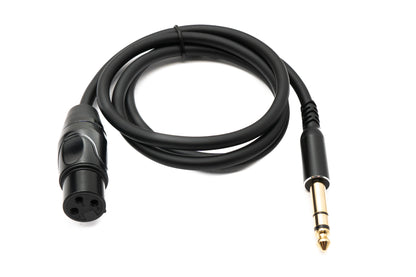 Câble audio SYSTEM-S 100 cm prise jack 6,35 mm vers adaptateur prise XLR 3 broches en noir