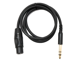 SYSTEM-S Audio Kabel 100 cm 6.35 mm Klinke Stecker zu XLR 3 Pin Buchse Adapter in Schwarz