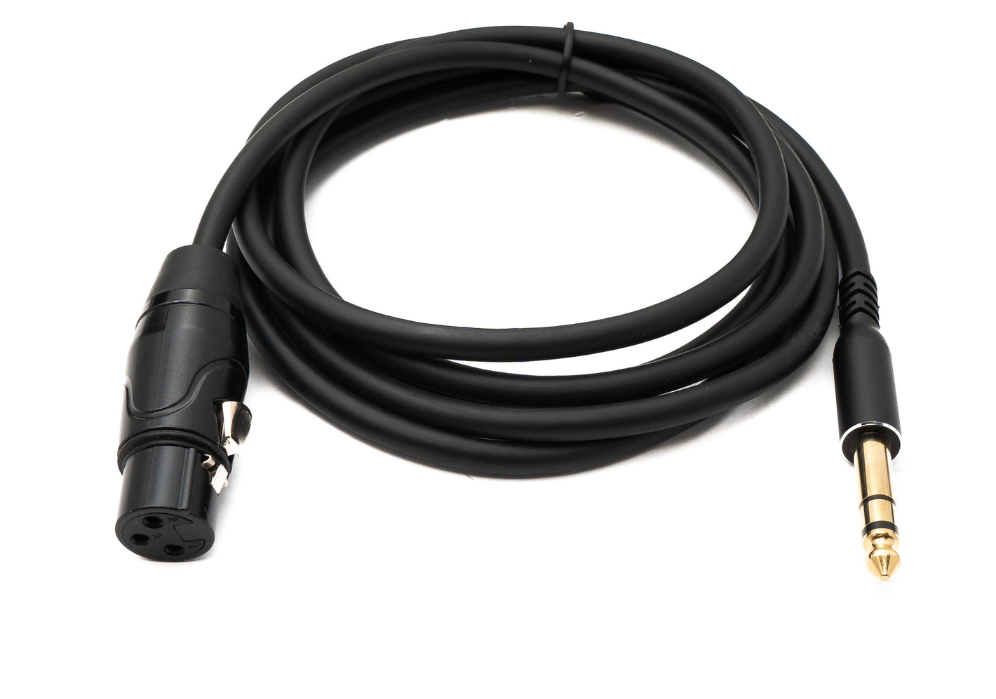 SYSTEM-S Audio Kabel 2 m 6.35 mm Klinke Stecker zu XLR 3 Pin Buchse Adapter in Schwarz