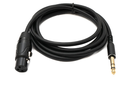 SYSTEM-S audio cable 2 m 6.35 mm jack plug to XLR 3 pin socket adapter in black