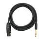 SYSTEM-S Audio Kabel 2 m 6.35 mm Klinke Stecker zu XLR 3 Pin Buchse in Schwarz