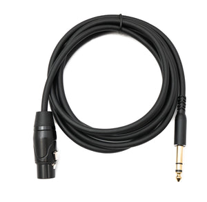 Câble audio SYSTEM-S 2 m prise jack 6,35 mm vers adaptateur prise XLR 3 broches en noir