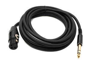 SYSTEM-S Audio Kabel 3 m 6.35 mm Klinke Stecker zu XLR 3 Pin Buchse Adapter in Schwarz