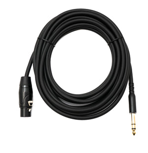 SYSTEM-S audio cable 5 m 6.35 mm jack plug to XLR 3 pin socket adapter in black