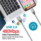 Charging Cable for iPhone USB-A to 8-Pin Nylon Data Cable 3A USB 2.0 Mobile Phone