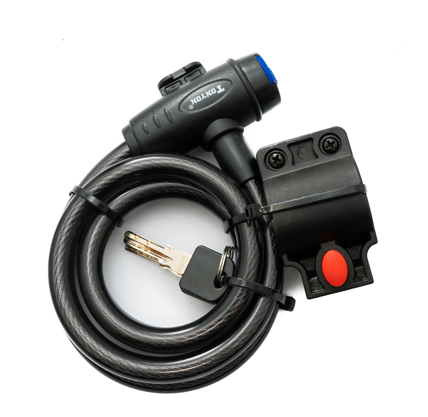 TONYON Bicycle Lock Cable Lock Steel Spiral for Bicycle in Grey