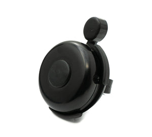 SYSTEM-S bicycle bell shiny in retro look made of aluminium in black