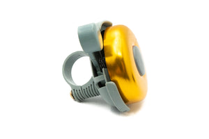 SYSTEM-S bicycle bell shiny in retro look made of aluminium in yellow