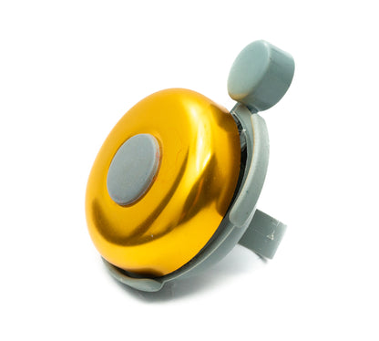 SYSTEM-S bicycle bell shiny in retro look made of aluminium in yellow