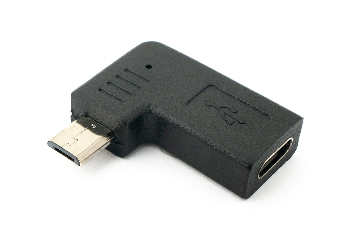 Adaptateur USB 3.1 type C femelle vers câble coudé 2.0 Micro B mâle en noir