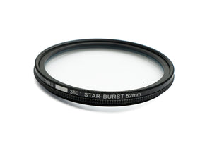 SYSTEM-S Star Burst Filter 52 mm 360° Cross Flare Linse für Smartphone Fotografie in Schwarz